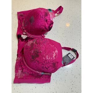 Cacique Bra 46DDD pink & Lace Boost Balconette - NWT